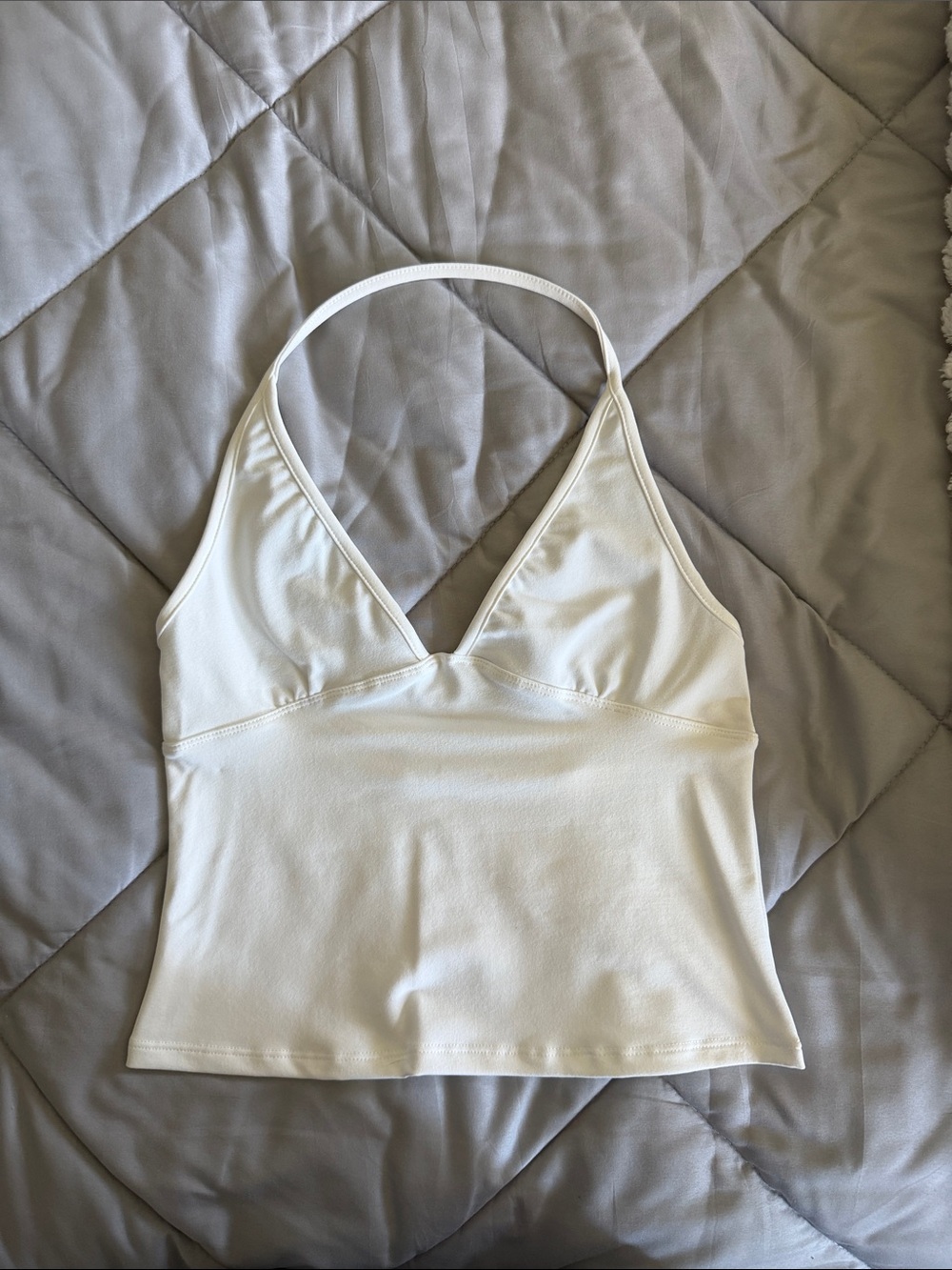 Tankair Dip Halter Women’s White Halter Tank Top
